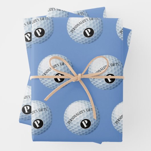 Golf - Aangepaste monogram - Papierblad voor het o Inpakpapier Vel (In situ)