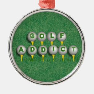 Golf Addict golfer rond ornement pendentif