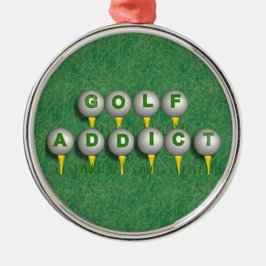 Golf Addict golfer round ornament pendant (Voorkant)