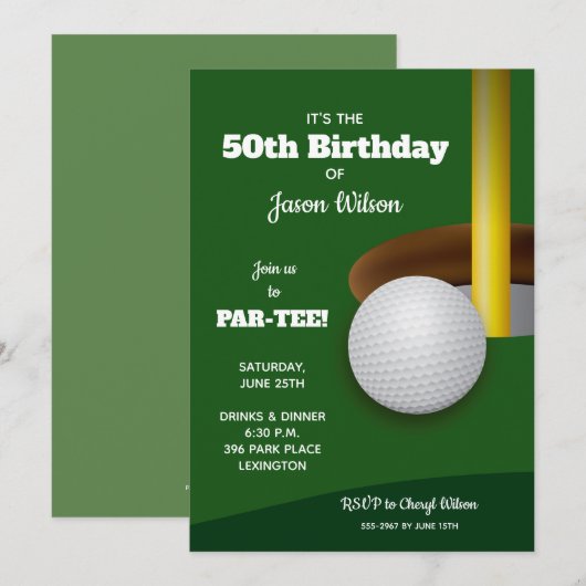 Golf Adult Birthday Party (Voorkant / Achterkant)