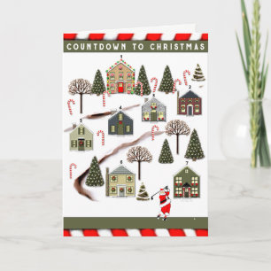 Golf Adventkalender Kerstkaart Feestdagen Kaart