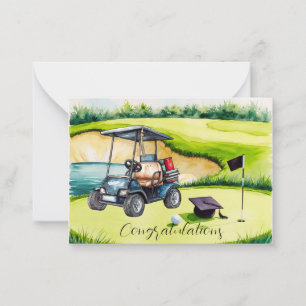 Golf Afstudeerfeest gethematiseerd voor golfer op  Notitiekaartje