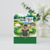 Golf Afstudeerkaart bedankt Briefkaart (Staand voorkant)