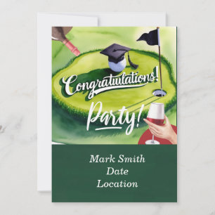 Golf Afstuderen Gefeliciteerd Party op groen Kaart