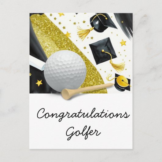Golf Afstuderen Kaart - Gefeliciteerd Afstuderen (Voorkant)