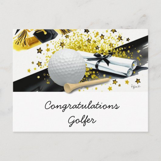 Golf Afstuderen Kaart - Gefeliciteerd Afstuderen (Voorkant)