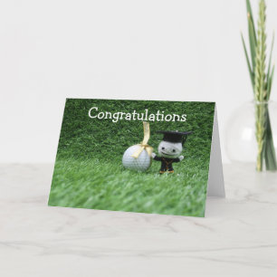 Golf Afstuderen met hobo pet en jurk Congrats Kaart