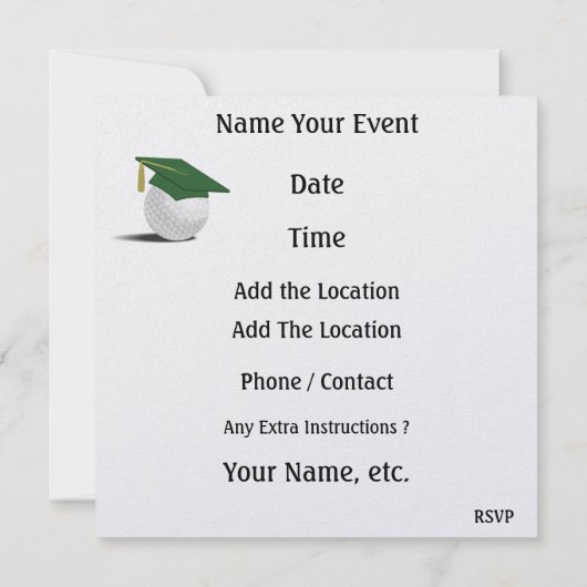 Golf Afstuderen - SRF Kaart (Achterkant)