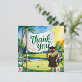 Golf Afstuderen thema Bedankkaart (Staand voorkant)