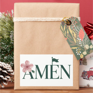 Golf Amen Roze Golf Toernooi Verjaardagsfeestje Me Rechthoekige Sticker