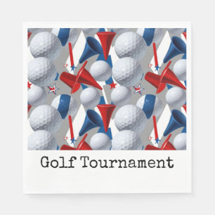 Golf Amerikaanse thema voor 4 juli Blauw Rood Wit Servet