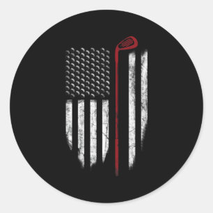 Golf Amerikaanse vlag 4th of July USA Patriottisch Ronde Sticker