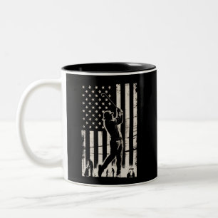 Golf Amerikaanse Vlag Cadeaus Verjaardag Vaderdag Tweekleurige Koffiemok