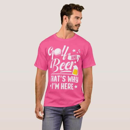 Golf And Beer Funny Fathers Day Drinking Birthday  T-shirt (Voorkant volledig)