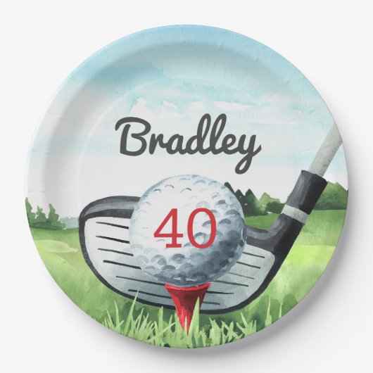 Golf Anniversaire Fête I Let's Par-Tee! Assiettes (Devant)