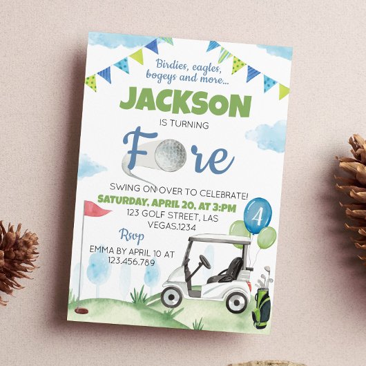 Golf Anniversaire Fête Invitation