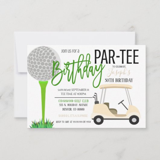 Golf Anniversaire Fête Invitation (Devant)