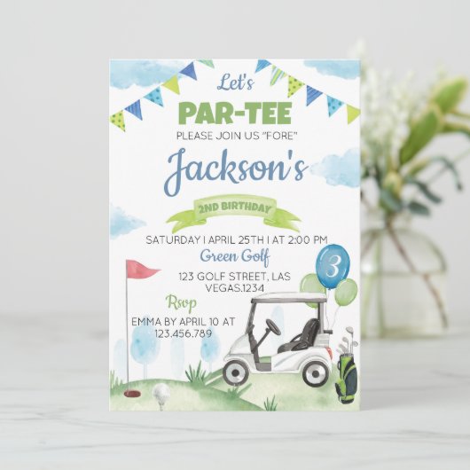 Golf Anniversaire Fête Invitation N'importe quel â (Debout devant)