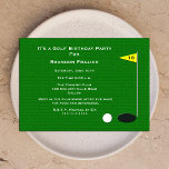 Golf Anniversaire Invitation 18th Golf Hole<br><div class="desc">Offrez à ce golfeur spécial une fête d'anniversaire de golf complète avec une grande invitation de fête d'anniversaire de golf avec le green de golf avec une balle de golf roulant dans le 18ème trou. Copyright henishouseo</div>