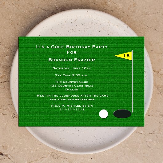 Golf Anniversaire Invitation 18th Golf Hole