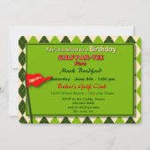 GOLF ANNIVERSAIRE INVITATION - PAR-TEE (Dos)
