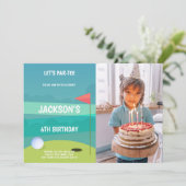Golf Anniversaire Invitations avec photo (Debout devant)