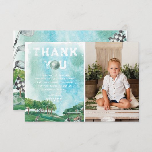 Golf Anniversaire | Merci photo (Devant / Derrière)