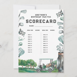 Golf Anniversaire Par Tee   Carte Scorecard 18 Tro