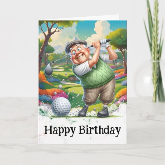 *~* Golf AP94 Senior Man Funny Humour Carte d'anni (Devant)