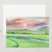 Golf Aquarel Uitnodiging (Voorkant / Achterkant)