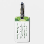 Golf Argyle t-shirt & golfbal bagagelabel (Achterkant verticaal)