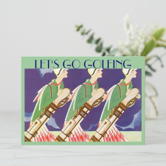Golf Art déco Invitations (Debout devant)