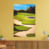 Golf Art Painting of Golf Golfing Golfer Fine Art Canvas Afdruk (Insitu (Woonkamer))