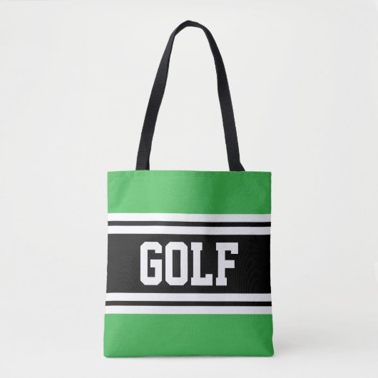 GOLF Athletic Green Zwart Wit Racing Stripes Draagtas (Voorkant)