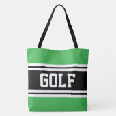 GOLF Atletisch Groen Zwart Wit Racing Strepen Draagtas (Achterkant)