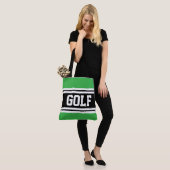 GOLF Atletisch Groen Zwart Wit Racing Strepen Draagtas (Op model)