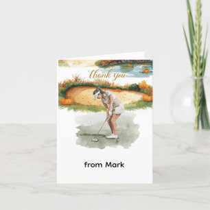 Golf Automne Salutation carte de remerciements pou