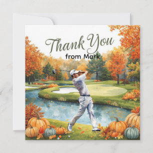 Golf Automne Salutation carte de remerciements pou