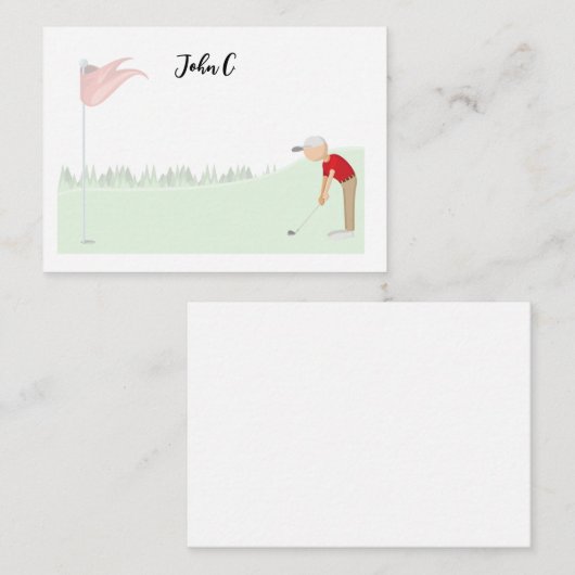 Golf avec nom Panier golfeur Carte de note (Devant / Derrière)