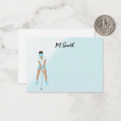 Golf avec nom pour carte golfer Note (Devant/Arrière en situation)