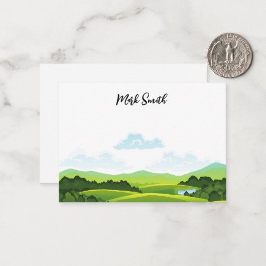 Golf avec nom pour carte golfer Note (Devant/Arrière en situation)
