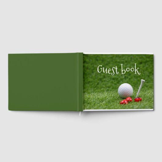 Golf avec tee & coeur sur herbe verte Livre d'or (Complet)