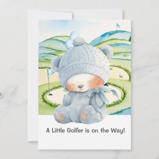 Golf Baby Boy Blauw thema Kaart (Voorkant)