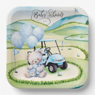 Golf Baby Boy Blauw thema Papieren Bordje