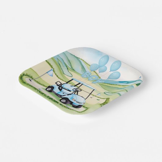 Golf Baby Boy Blauw thema Papieren Bordje (Gebogen)