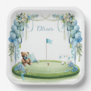 Golf Baby Boy op putting green Papieren Bordje