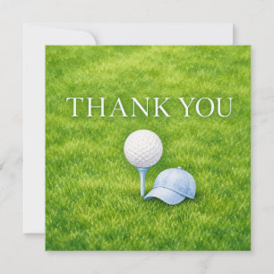 Golf Baby Boy Shower Watercolor Bedankkaart