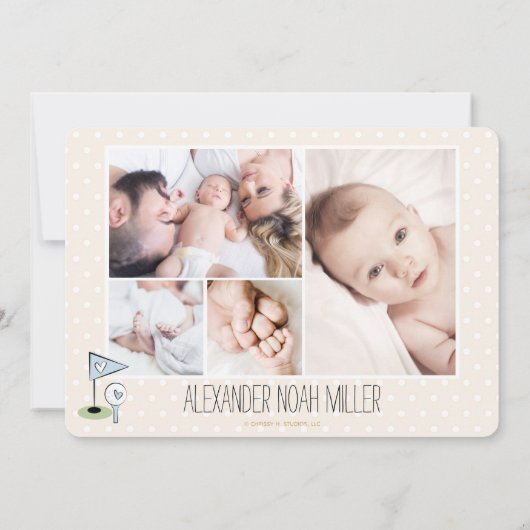 Golf Baby Faire-part Boy (Dos)