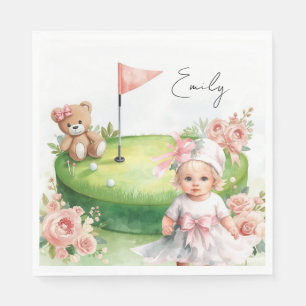 Golf Baby Meisje op Putting green Servet
