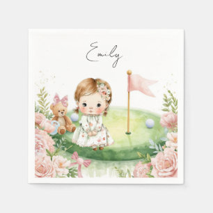 Golf Baby Meisje op Putting green Servet